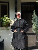 Raw Denim Shirt - Black