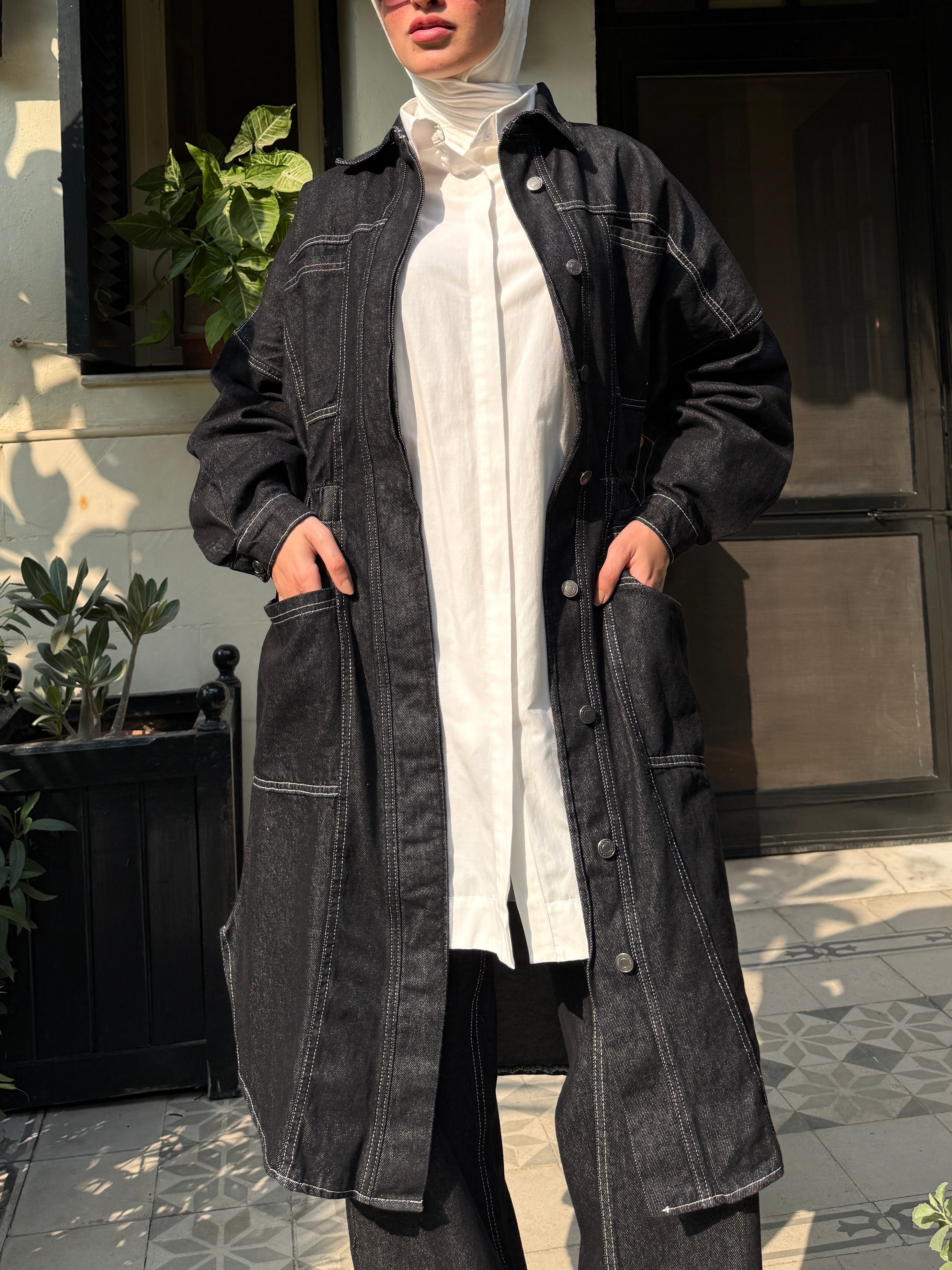 Raw Denim Shirt - Black