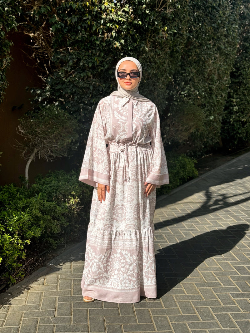 Floral Linen Dress - Rose