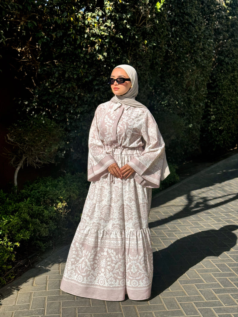 Floral Linen Dress - Rose