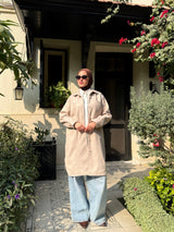 Felt Lined Shirt - Beige