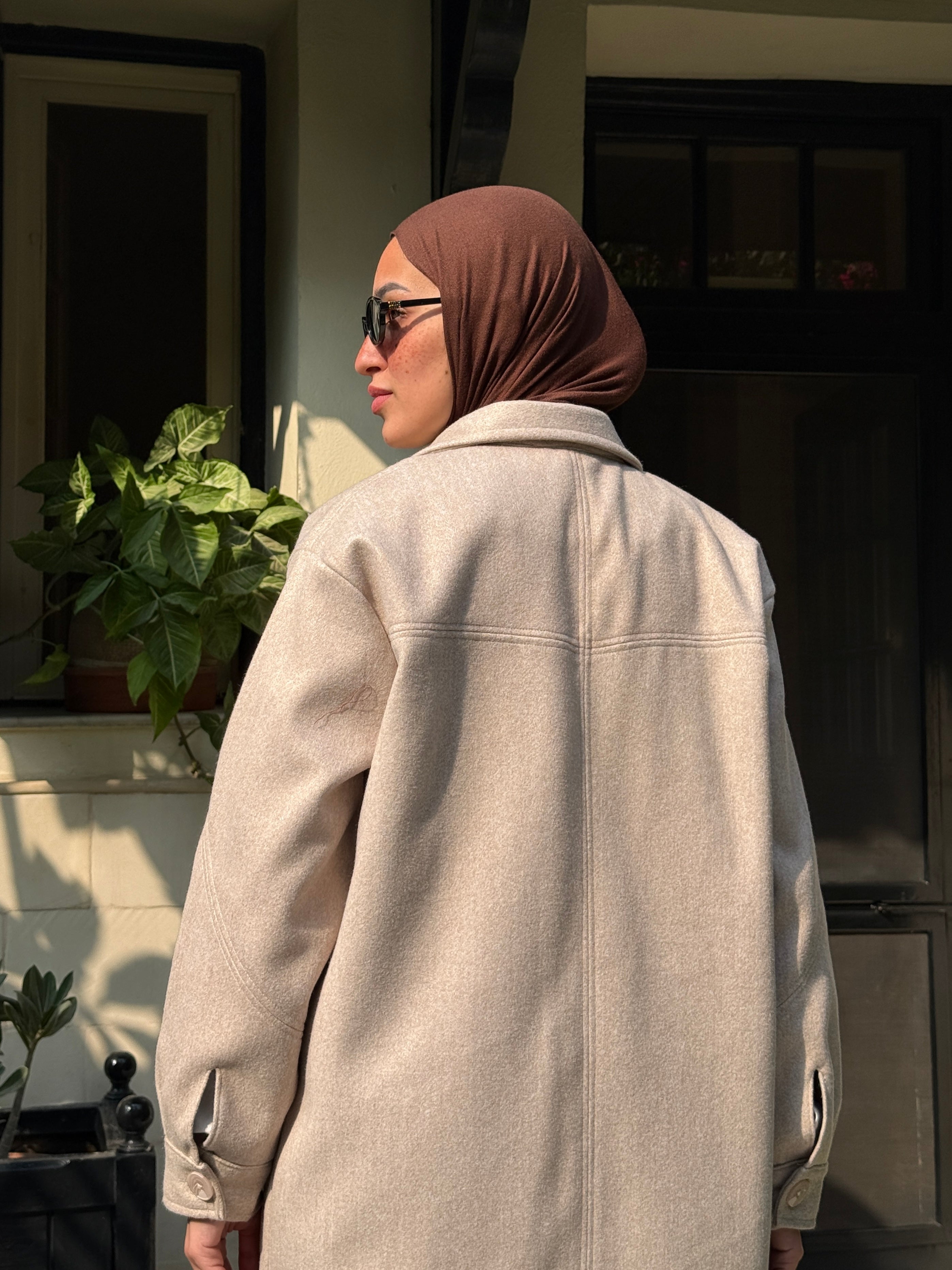 Felt Lined Shirt - Beige