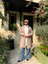 Felt Lined Shirt - Dark Beige