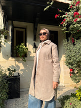 Felt Lined Shirt - Dark Beige