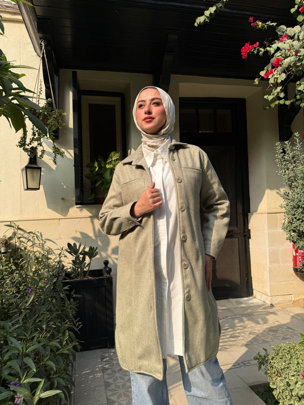 Felt Lined Shirt - Olive