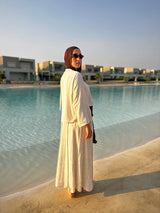 Linen Blouse With Bow - Beige