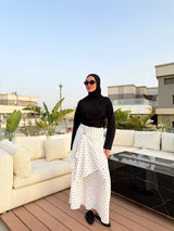 Polka Dots Skirt -White