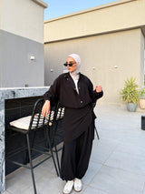 Balloon Pants With Extension -Black
