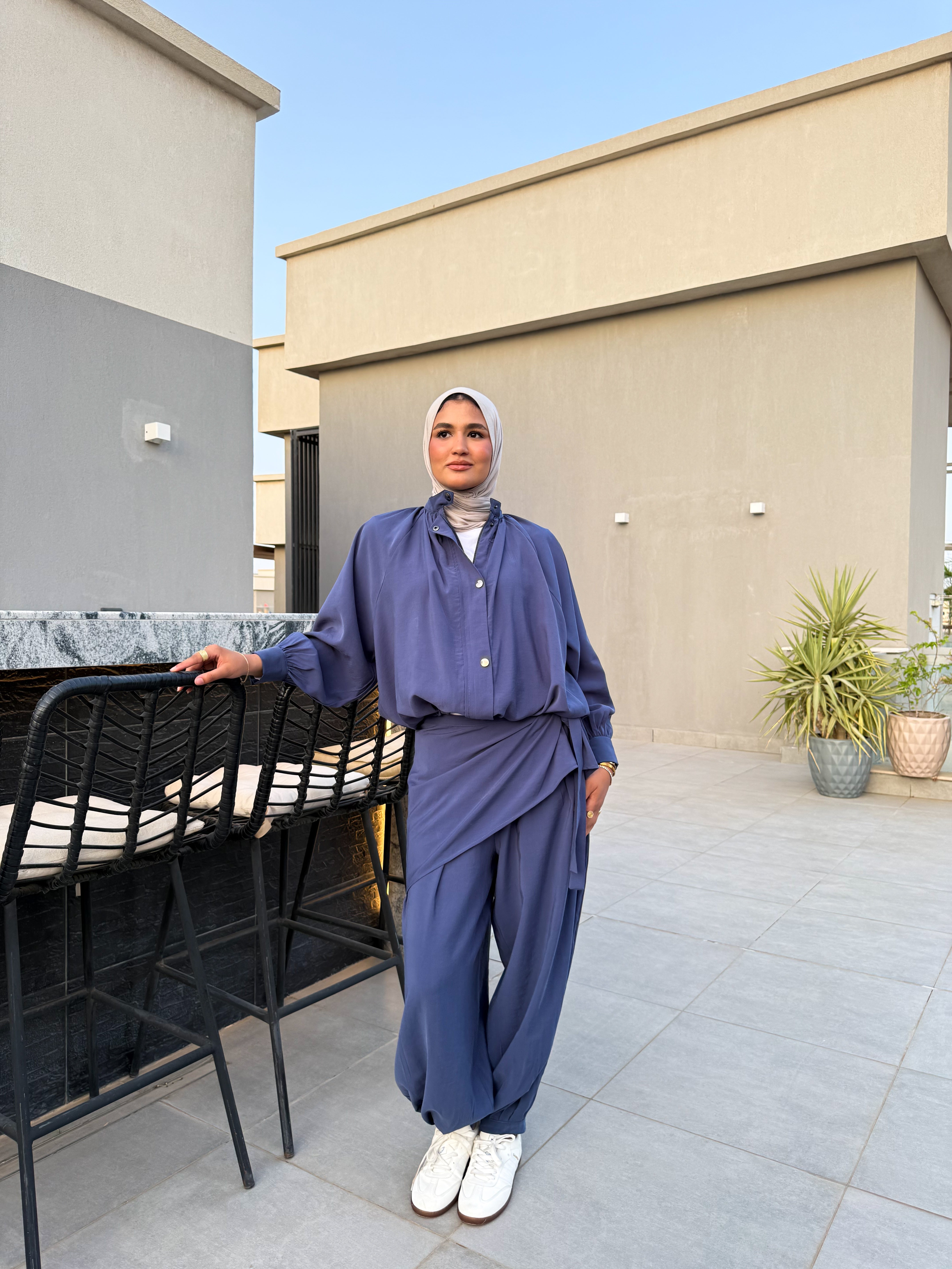 Balloon Pants With Extension -Navy