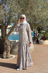 Chiffon Tiered Dress-Beige