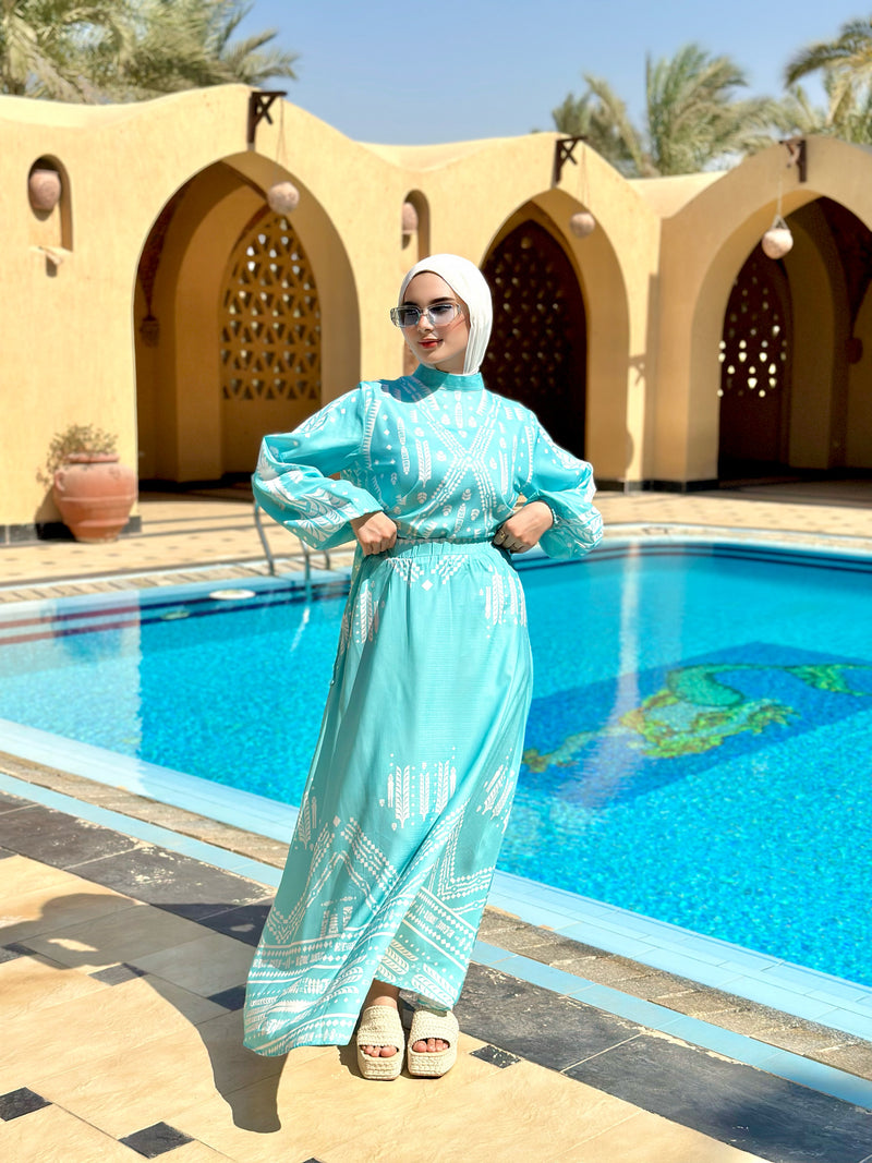 Boho Skirt-Baby Blue