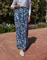 Accordion Printed Skirt-Blue