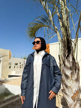 Lined Leather Shirt - Dark Blue