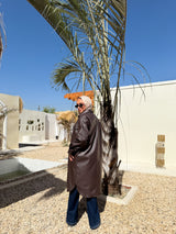 Lined Leather Shirt - Brown