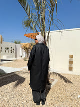 Lined Leather Shirt - Black