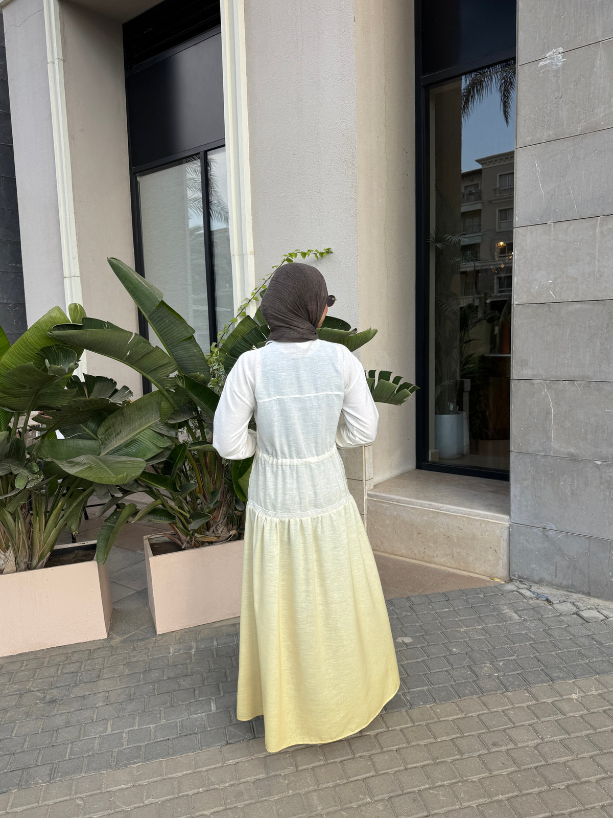 Gradient Embroidery Dress - Yellow