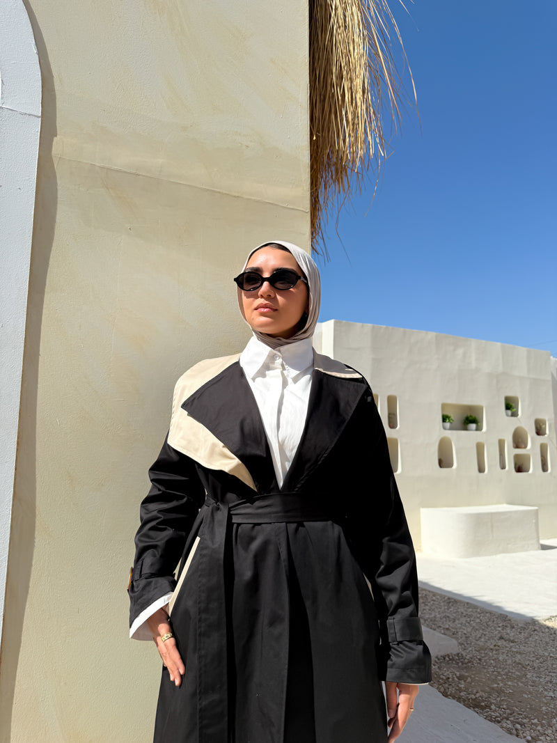 Two-tones Coat - Black