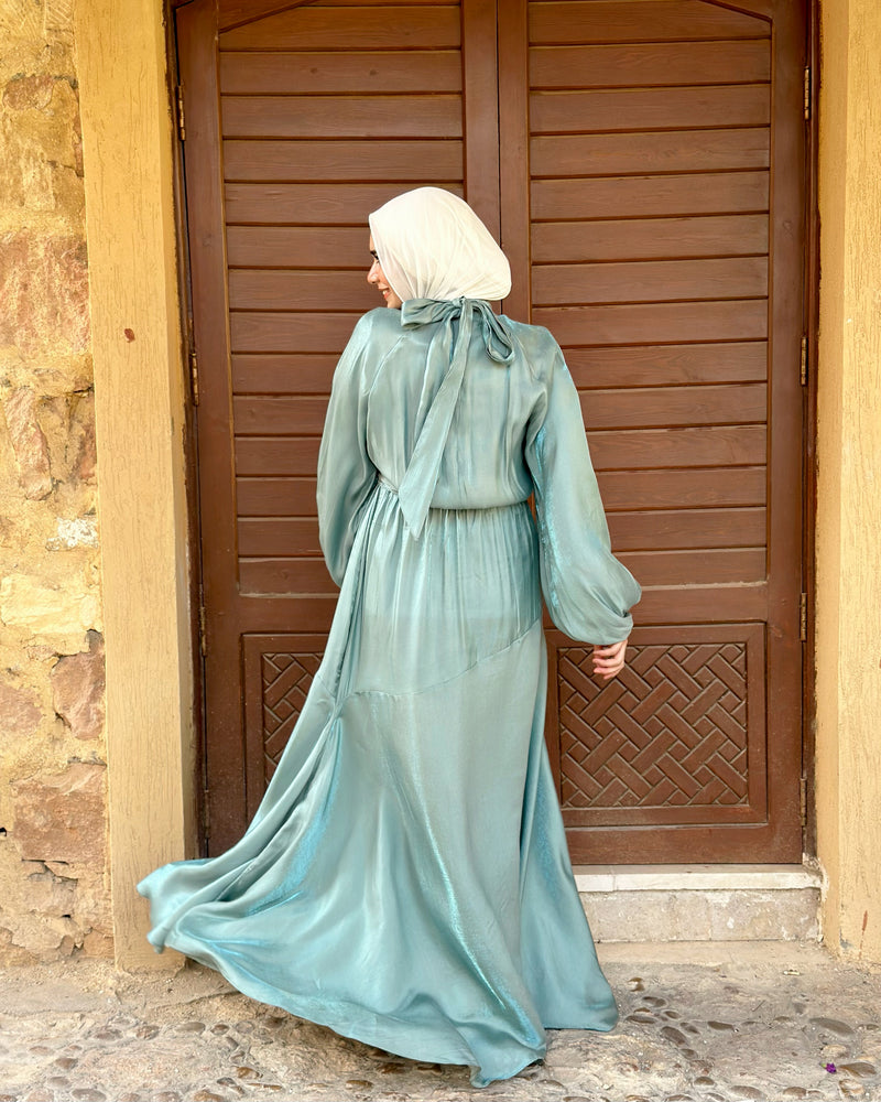Tie-Neck Dress-New Mint (available only at stores)