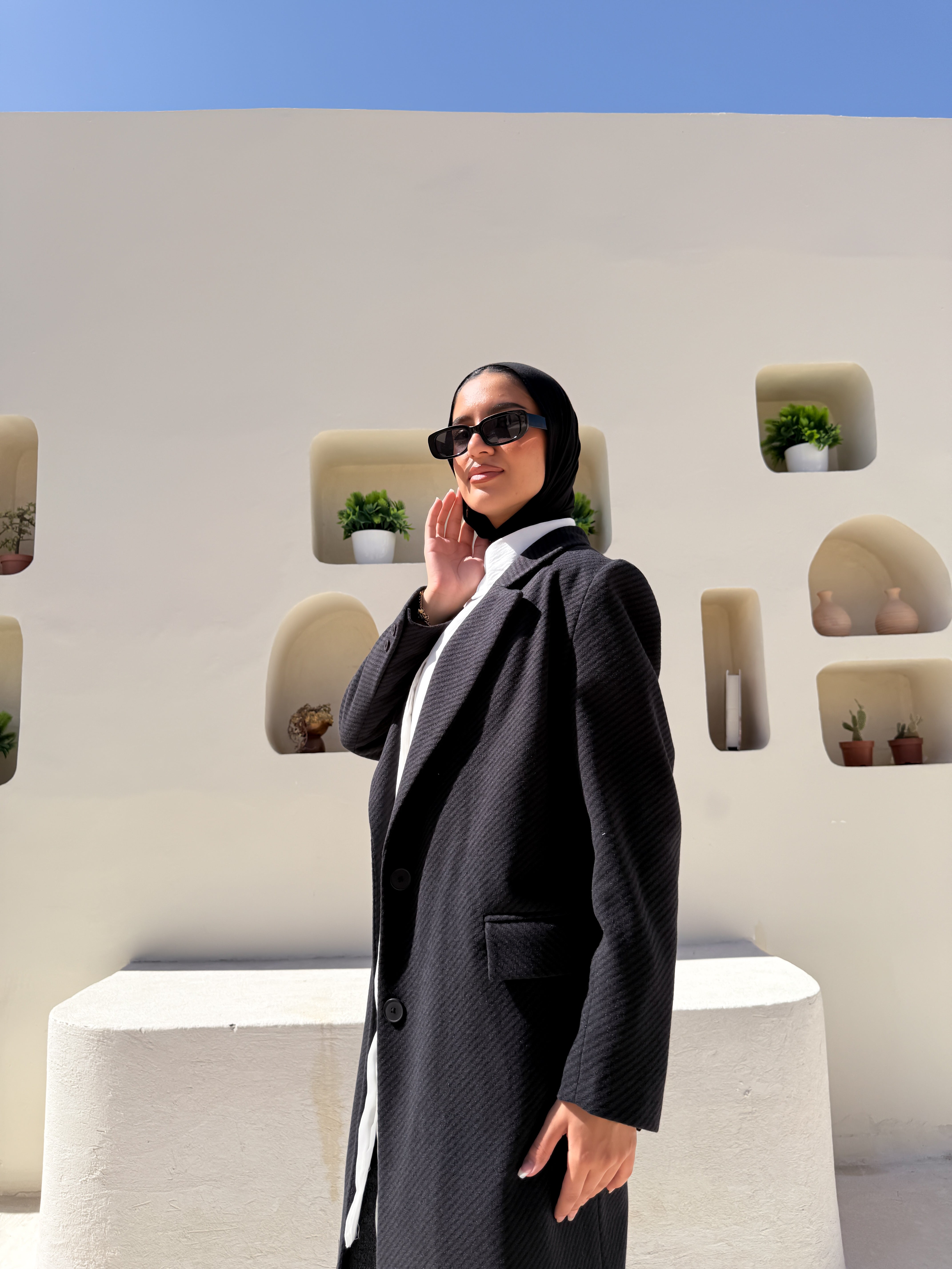 Tweed Coat - Black