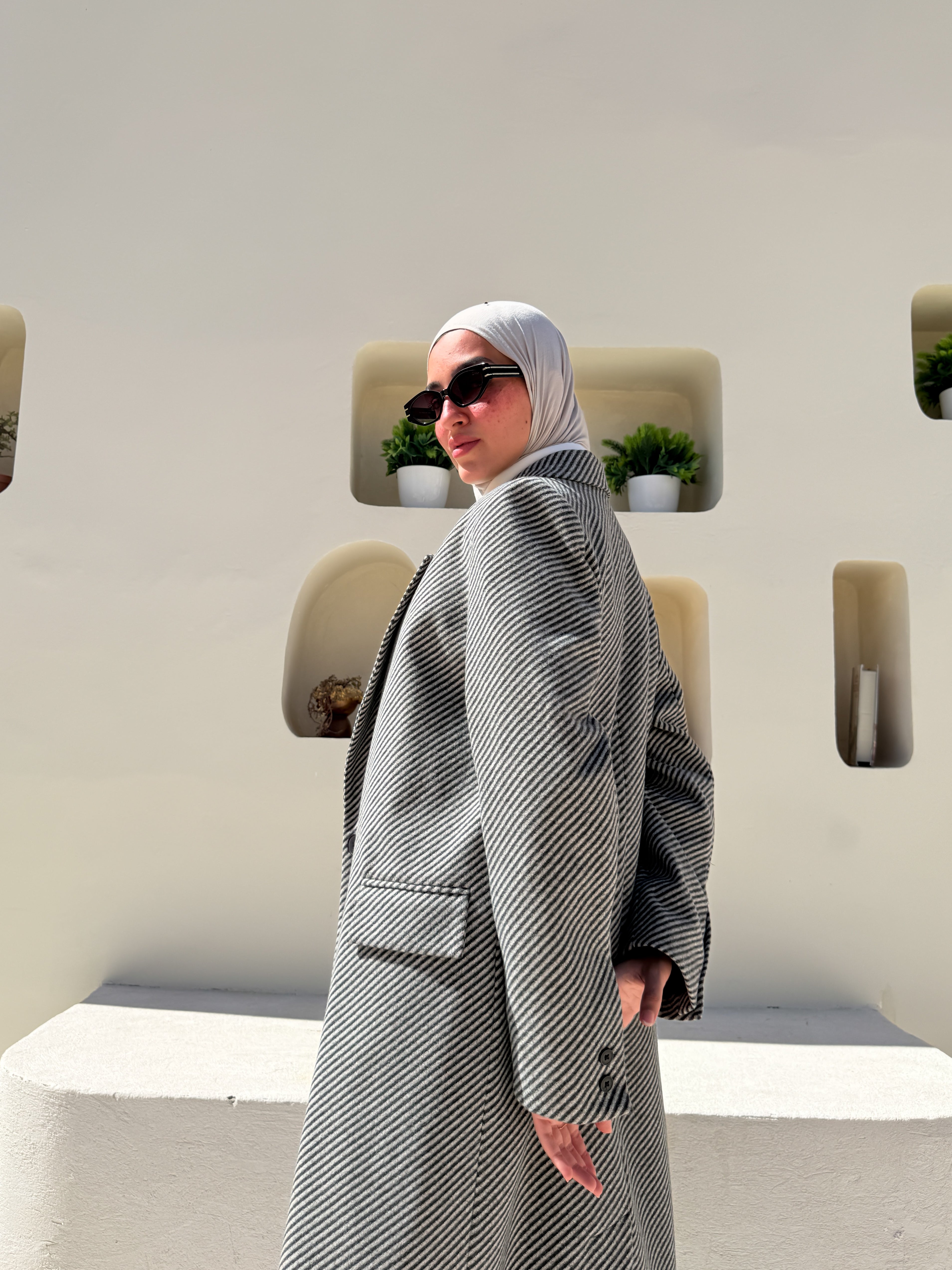 Tweed Coat - Grey