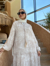 Tiered Chiffon Dress - White*Beige