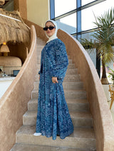 Tiered Chiffon Dress - Navy