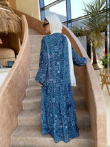 Tiered Chiffon Dress - Navy
