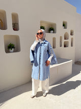 Denim Buttoned Jacket - Light Blue