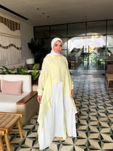 Linen Dress With Pleats-Yellow