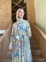 Tiered Chiffon Dress - Floral Beige