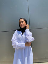 Asymmetric Striped Shirt - White