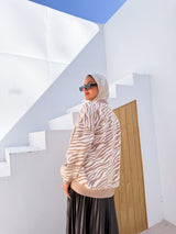 Printed Knit Cardigan - Beige