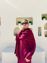 Knitted Blouse With Scarf - Magenta