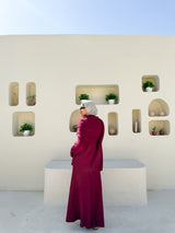 Knitted Blouse With Scarf - Magenta