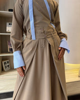 Double Waist Skirt -Beige