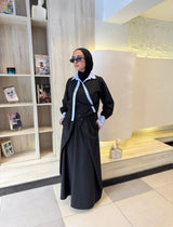 Mix Fabric Shirt -Black