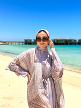 Chiffon Printed Coverup-Beige