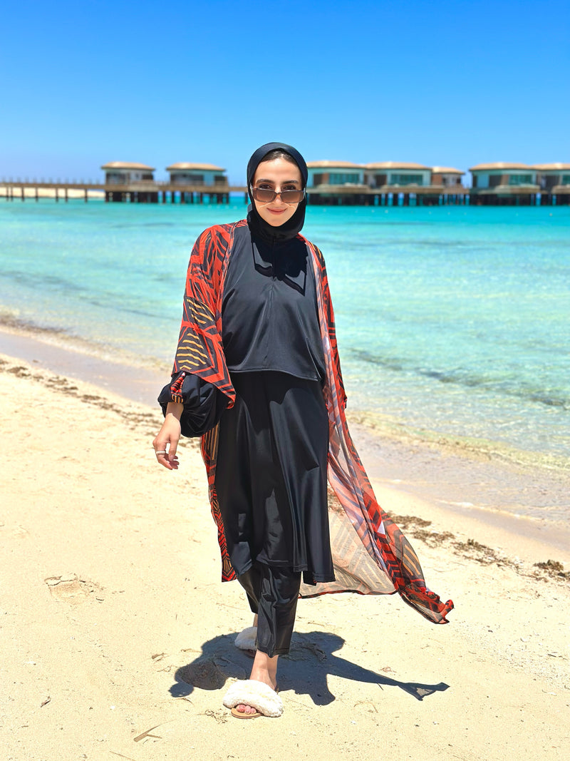 Double Layered Burkini-Black