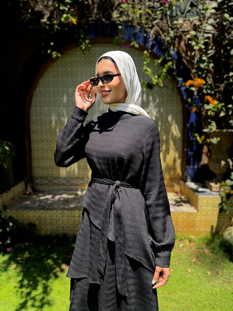 Accordion Layers Dress - Black
