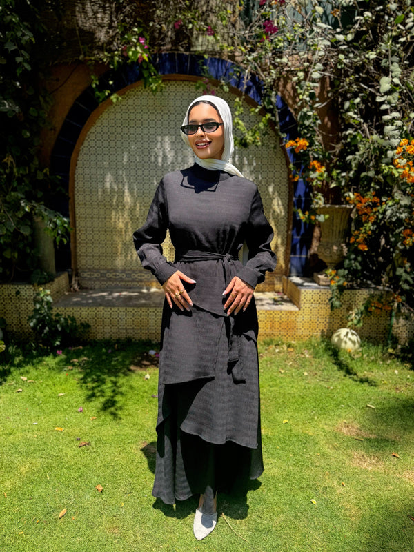 Accordion Layers Dress - Black