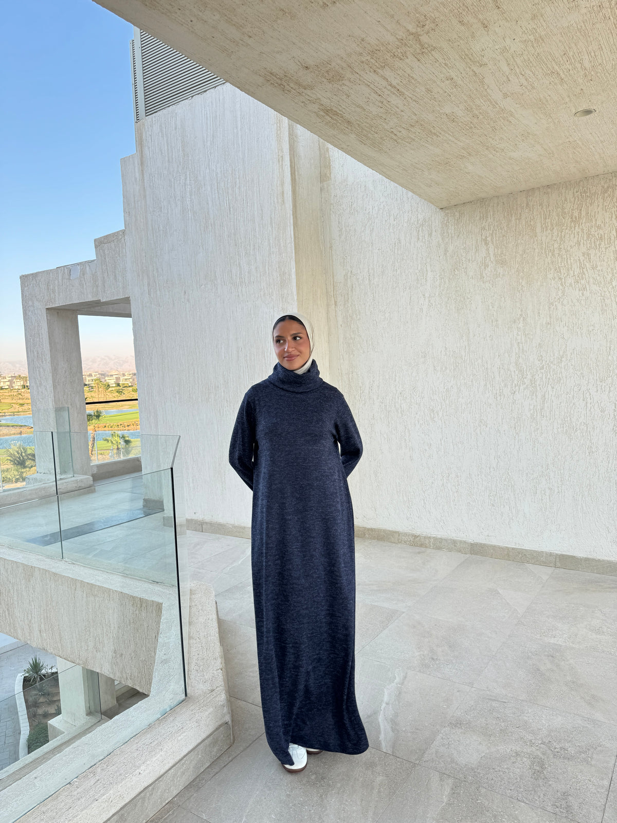 Basic Wool Dress - Navy