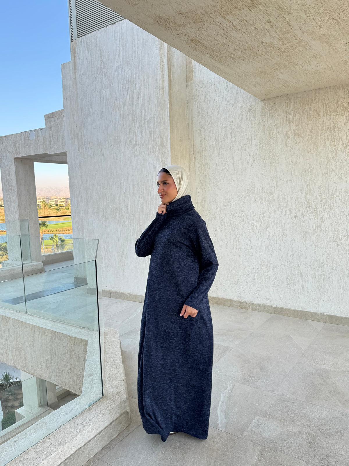 Basic Wool Dress - Navy
