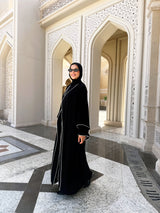 Piping Abaya - Black