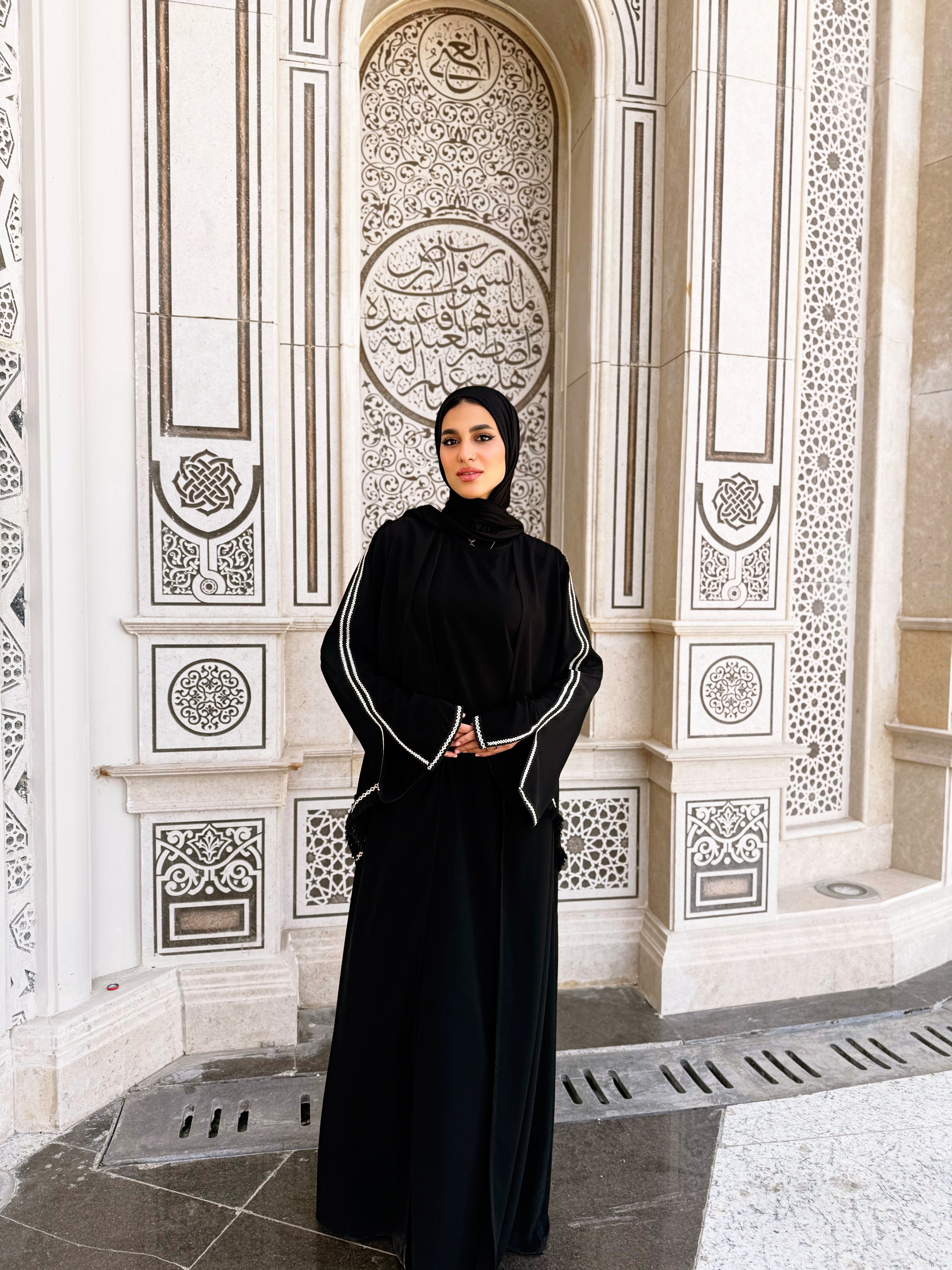 High-Low Abaya - Black