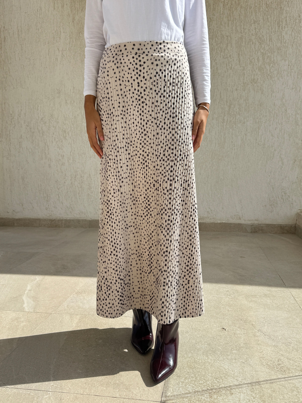 Accordion Printed Skirt - Deer