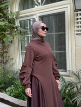 Side Panels Dress - Brown