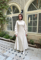 Side Panels Dress - Beige