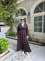 Stitched Suede Blouse - Brown