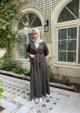 Stitched Suede Blouse - Olive