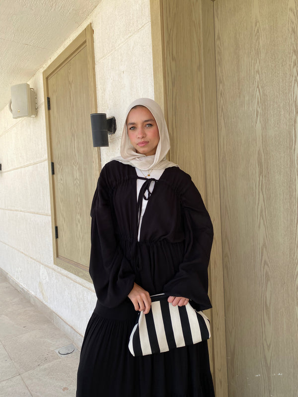 Drawstrings Blouse - Black